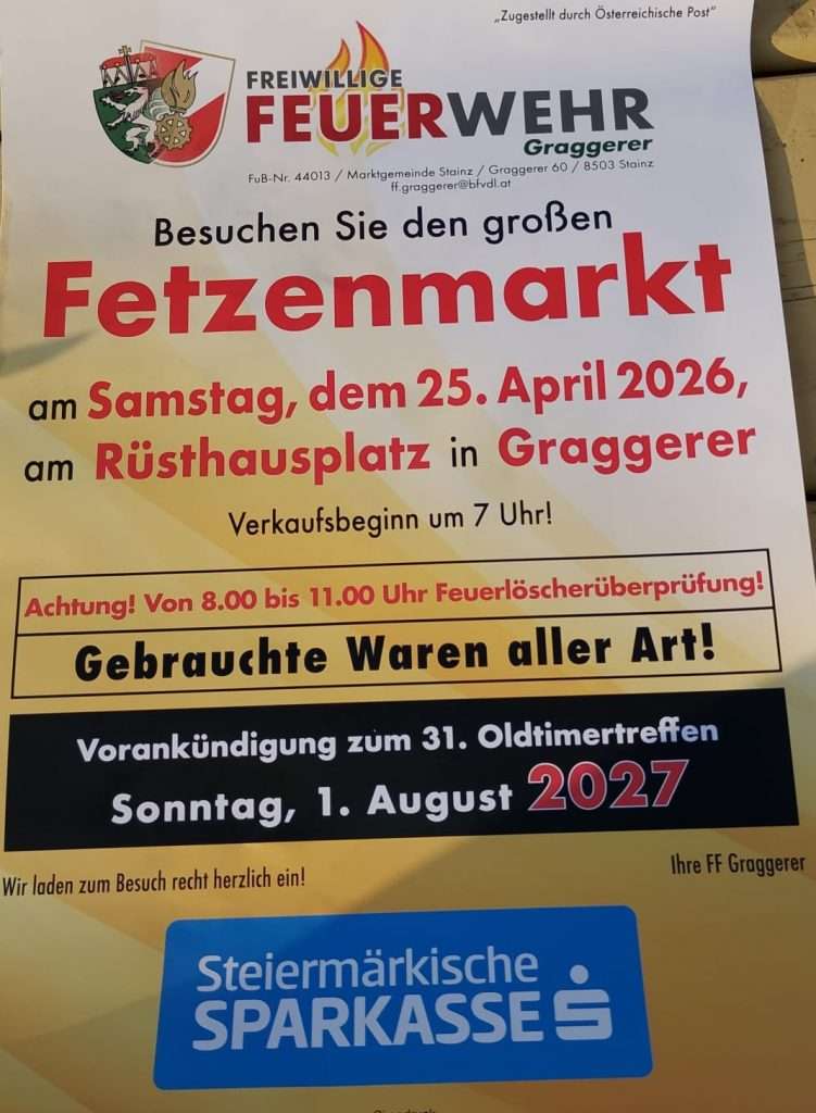 fetzenmarkt plakat feuerwehr graggerer 2026