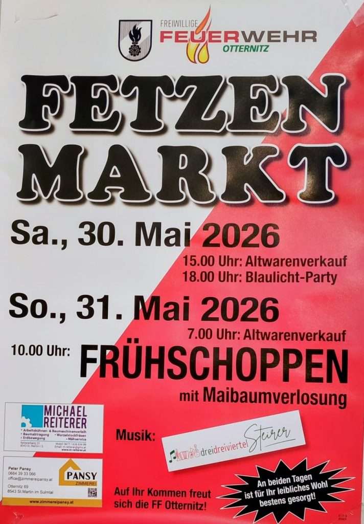 fetzenmarkt plakat feuerwehr otternitz 2026